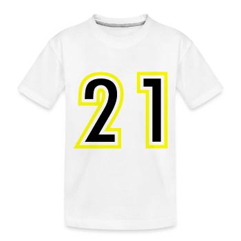 21 Zahl College - Kinder Premium Bio T-Shirt - Weiß - Vorne
