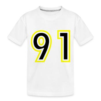 91 Zahl College - Kinder Premium Bio T-Shirt - Weiß - Vorne