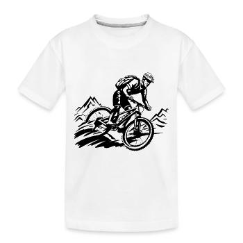 Mountainbiker Mountainbike - Kinder Premium Bio T-Shirt - Weiß - Vorne