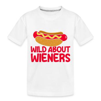 Crazy Viennese Hot Dog Gift - Kids' Premium Organic T-Shirt - white - Front