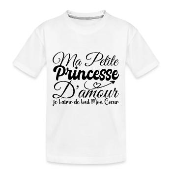 Cadeau princesse d'amour, ma princesse je t'aime - T-shirt bio Premium Enfant - blanc - Devant
