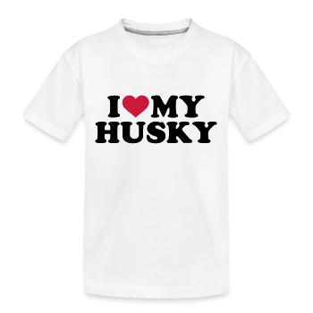 Husky - Kinder Premium Bio T-Shirt - Weiß - Vorne
