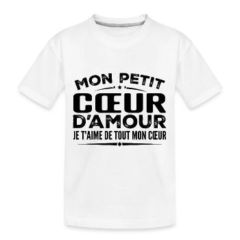 Cadeau cœur d'amour je t'aime de tout mon cœur - T-shirt bio Premium Enfant - blanc - Devant
