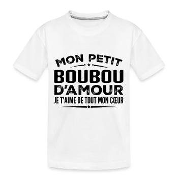 Cadeau boubou d'amour je t'aime de tout mon cœur - T-shirt bio Premium Enfant - blanc - Devant
