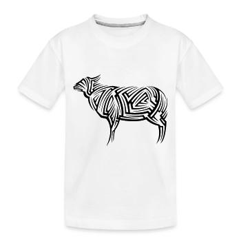Schaf Tribal Tattoo - Kinder Premium Bio T-Shirt - Weiß - Vorne