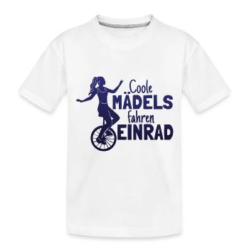 Einradfahrerin Coole Mädels Fahren Einrad - Kinder Premium Bio T-Shirt - Weiß - Vorne
