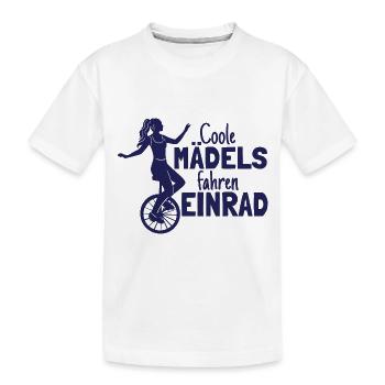 Einradfahrerin Coole Mädels Fahren Einrad - Kinder Premium Bio T-Shirt - Weiß - Vorne