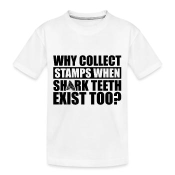 Collect shark teeth - Kids' Premium Organic T-Shirt - white - Front