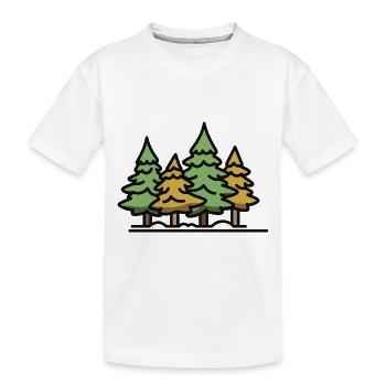 Wald Bäume - Kinder Premium Bio T-Shirt - Weiß - Vorne