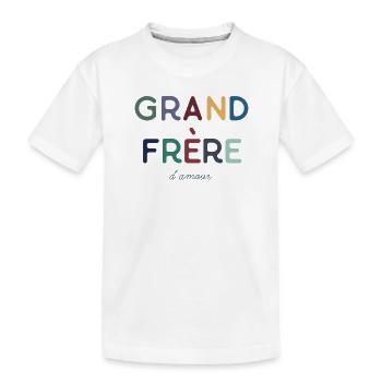 Grand frère multicolore - T-shirt bio Premium Enfant - blanc - Devant