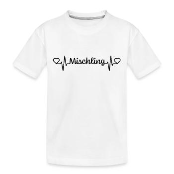 Heartbeat Mischling schwarz Herzschlag - Kinder Premium Bio T-Shirt - Weiß - Vorne