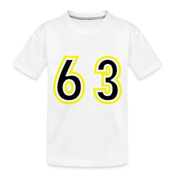 63 Zahl College - Kinder Premium Bio T-Shirt - Weiß - Vorne
