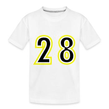 28 Zahl College - Kinder Premium Bio T-Shirt - Weiß - Vorne