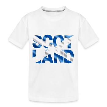 Schottland Tartan Schriftzug Dudelsack Highlands - Kinder Premium Bio T-Shirt - Weiß - Vorne
