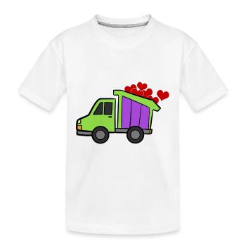 Bagger Baustelle Bauarbeiter Bau Herz I Geschenk - Kinder Premium Bio T-Shirt - Weiß - Vorne