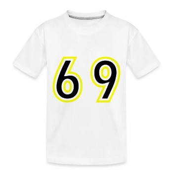 69 Zahl College - Kinder Premium Bio T-Shirt - Weiß - Vorne