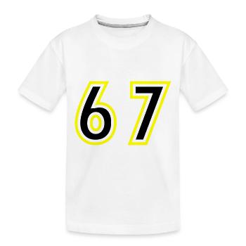 67 Zahl College - Kinder Premium Bio T-Shirt - Weiß - Vorne