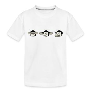 3 Affen - Kinder Premium Bio T-Shirt - Weiß - Vorne