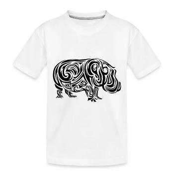 Tatouage tribal d’hippopotame - T-shirt bio Premium Enfant - blanc - Devant