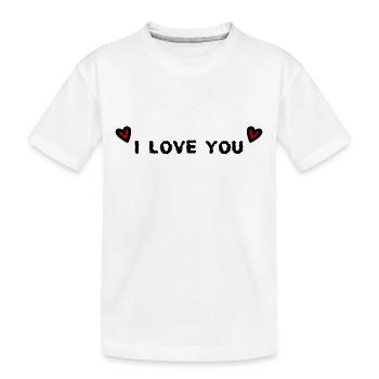 VALENTINSTAG. Junggesellinnenabschied. ICH LIEBE DICH. ICH LIEBE DICH. LIEBE - Kinder Premium Bio T-Shirt - Weiß - Vorne