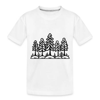 Wald Bäume - Kinder Premium Bio T-Shirt - Weiß - Vorne