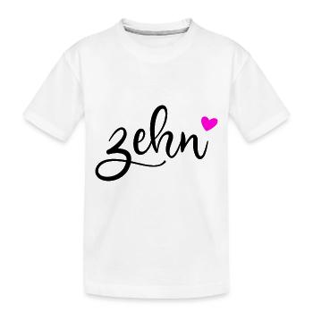 Now Ten Herz Zehn Zehnter Geburtstag Süß Mädchen - Kinder Premium Bio T-Shirt - Weiß - Vorne
