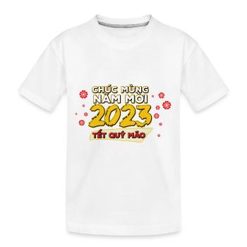 Vietnamesisches Neujahr Katze 2023 I Geschenk - Kinder Premium Bio T-Shirt - Weiß - Vorne