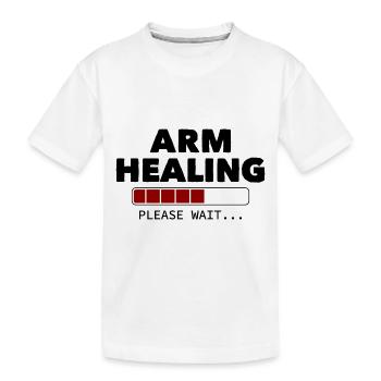Arm Healing Please Wait - Kinder Premium Bio T-Shirt - Weiß - Vorne