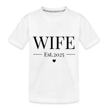 Ehepaar Matching Wife Est. 2025 - Kinder Premium Bio T-Shirt - Weiß - Vorne