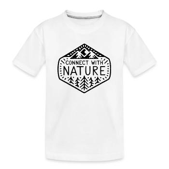 Connect with nature - Kids' Premium Organic T-Shirt - white - Front