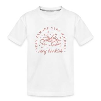 Zurückhaltende, niedliche, buchsüchtige kokette Rosenästhetik - Kinder Premium Bio T-Shirt - Weiß - Vorne