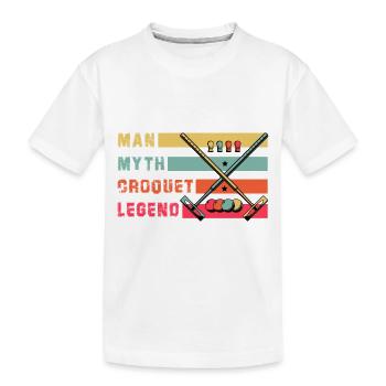 Man Myth Croquet Legend - Kinder Premium Bio T-Shirt - Weiß - Vorne