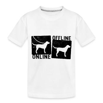 Online Offline - Labrador Hund Hundeleine - Kinder Premium Bio T-Shirt - Weiß - Vorne