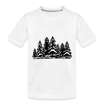 Wald Bäume - Kinder Premium Bio T-Shirt - Weiß - Vorne