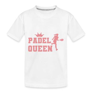 Padel Paddel Tennis Sport Königin Herz I Geschenk - Kinder Premium Bio T-Shirt - Weiß - Vorne