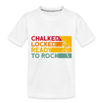 Geklettert Gesichert Bereit zum Klettern Felsklett - Kinder Premium Bio T-Shirt - Weiß - Vorne