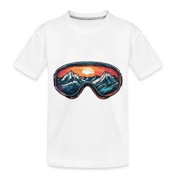 Lunettes de ski Montagnes Ski - T-shirt bio Premium Enfant - blanc - Devant