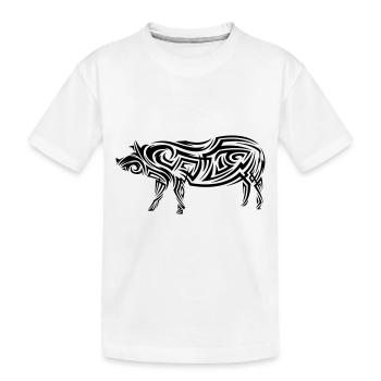 Tatouage tribal de cochon - T-shirt bio Premium Enfant - blanc - Devant