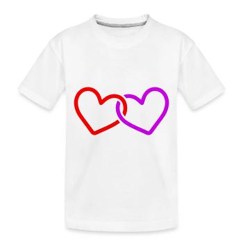 Coeurs Amour Dans l’Amour - T-shirt bio Premium Enfant - blanc - Devant