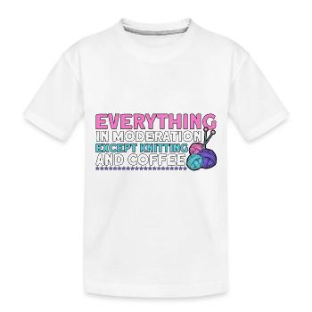 Stricken Garn stricken Stricken Stoff Geschenk - Kinder Premium Bio T-Shirt - Weiß - Vorne