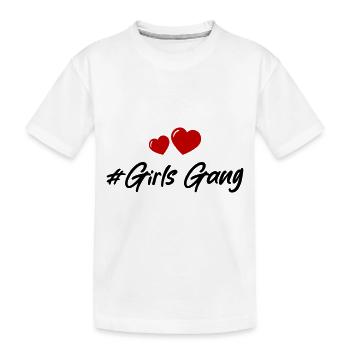 Girls Gang Mädels Team Herz Liebe - Kinder Premium Bio T-Shirt - Weiß - Vorne