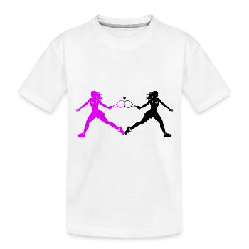 Tennis Spielerin Silhouette - Kinder Premium Bio T-Shirt - Weiß - Vorne