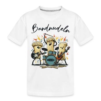Nudel Pasta Bandnudeln Musik Musikband Wortspiel - Kinder Premium Bio T-Shirt - Weiß - Vorne