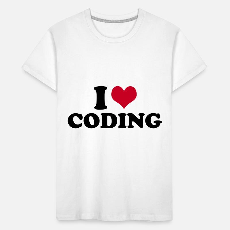 I Love Coding Software Entwickler Informatiker Kinder Premium Bio T-Shirt