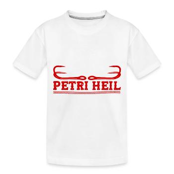 Petri Heil Fischen - Kinder Premium Bio T-Shirt - Weiß - Vorne
