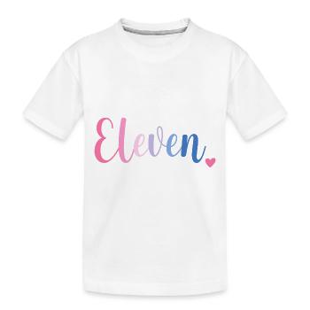 Elfter Geburtstag 11 Mädchen Eleven Herz Elf Jahre - Kinder Premium Bio T-Shirt - Weiß - Vorne