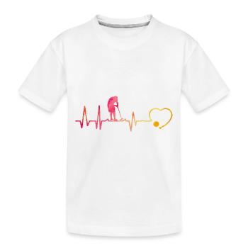 Krocket Herzschlag - Kinder Premium Bio T-Shirt - Weiß - Vorne