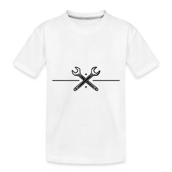 Schraubenschlüssel Symbol - Kinder Premium Bio T-Shirt - Weiß - Vorne