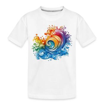 Rainbow Wave - Kids' Premium Organic T-Shirt - white - Front