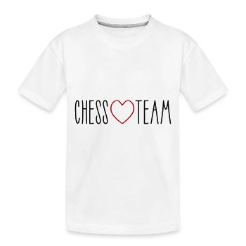 Chess Team Herz - Kinder Premium Bio T-Shirt - Weiß - Vorne